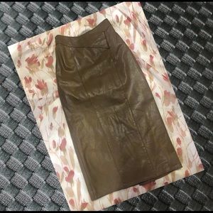 Gorgeous Leather Mid-Calf Length Business Skirt